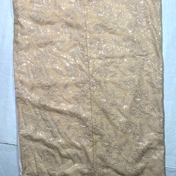 Lauren Ralph Lauren Embroidered Sequins Sleeveless Champagne MaXi Dress NWT 12 - Picture 9 of 15